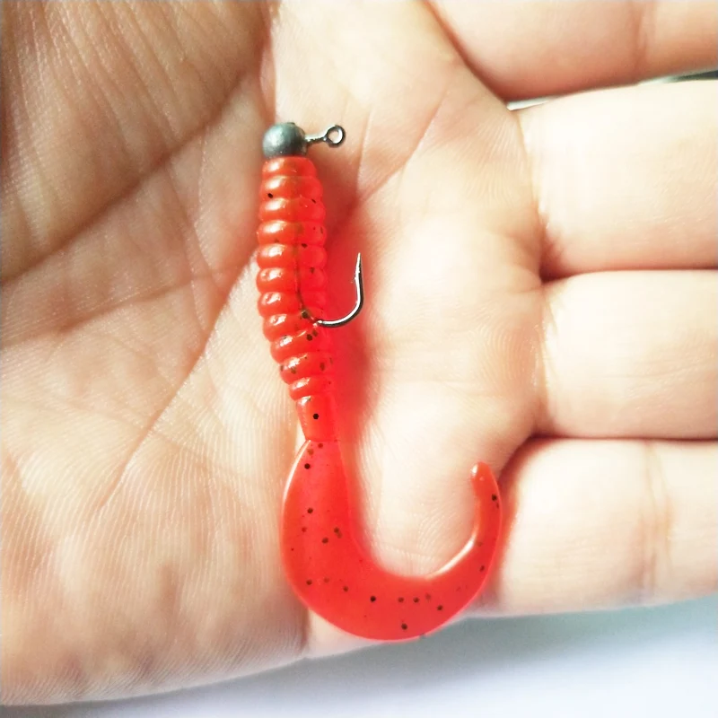 1pcs soft lure Worm Wobblers Fishing Lure 55mm 2.3g Aritificial Silicone salt Smell Bass Pike Fishing Jigging Bait Carp Fishing