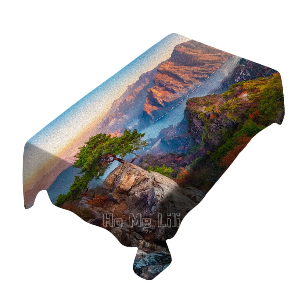

Sunset Forest Valley Nature Art Background Table Cloth Home Decor Restaurant Kitchen Party