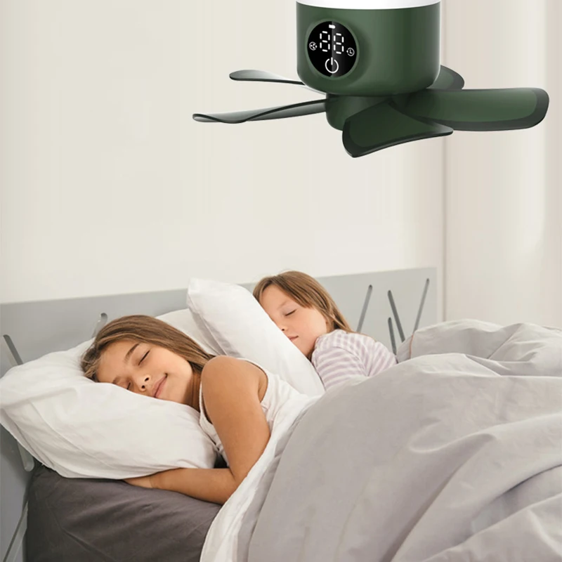 Lithium-batterie mini decke fan Zelt fan/schlafsaal decke fan 8000mAh große kapazität batterie Silikon fan klinge 4 geschwindigkeit