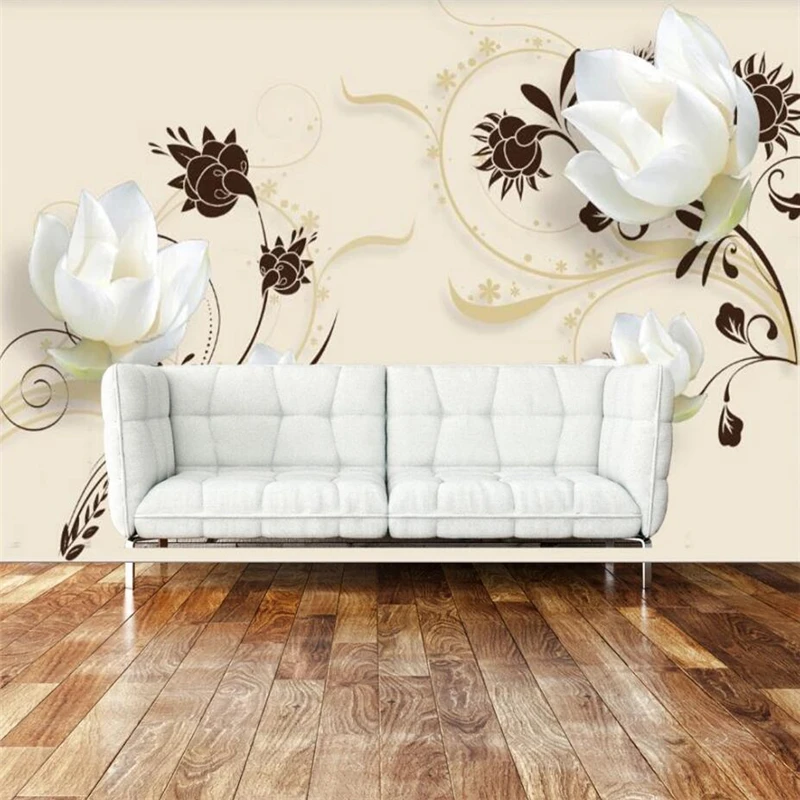 

beibehang Custom wallpaper 3D elegant lily relief TV background wall living room bedroom restaurant decoration painting обои 3d