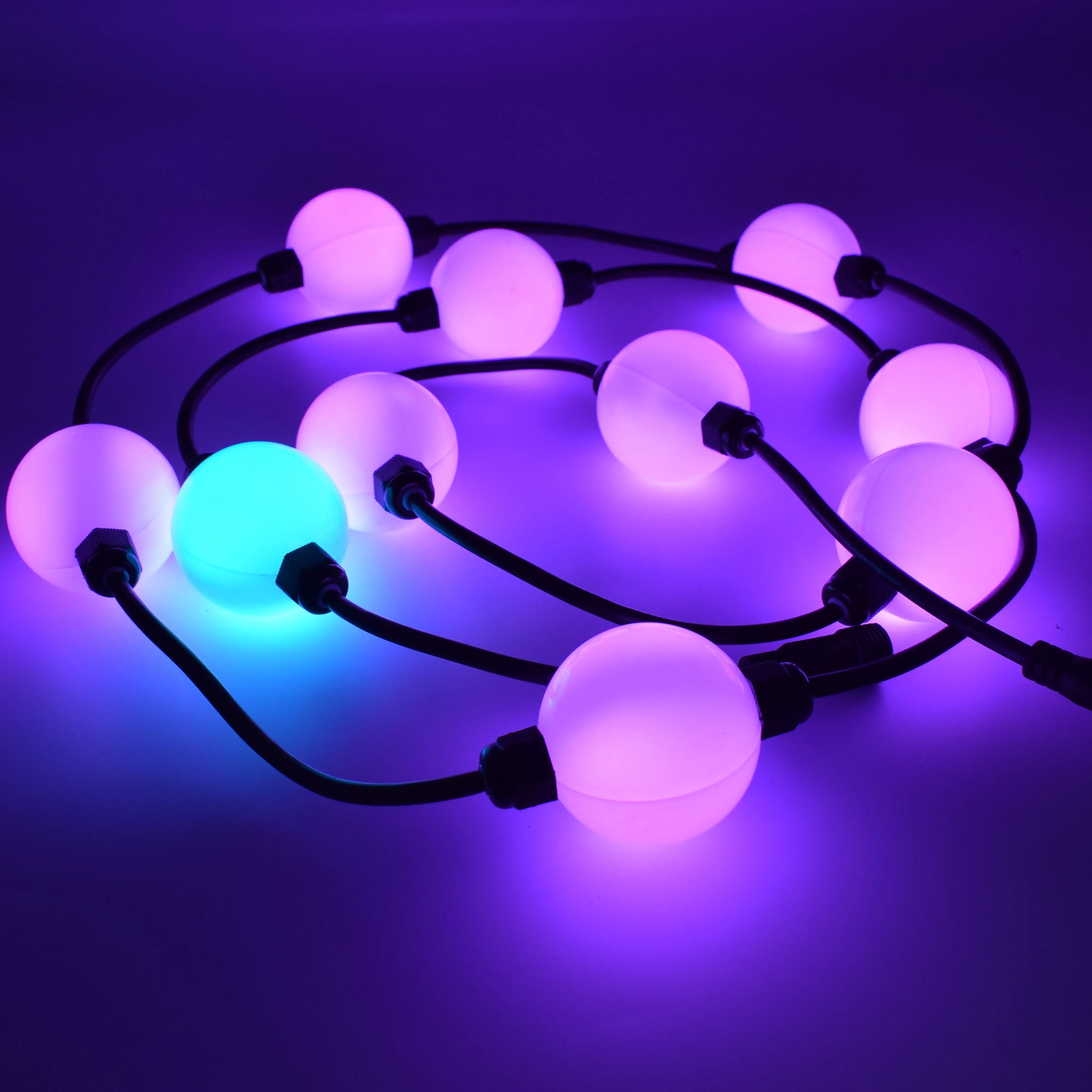 100X WS2811  360degree 3D effect full color led ball milky cover 10PCS per string