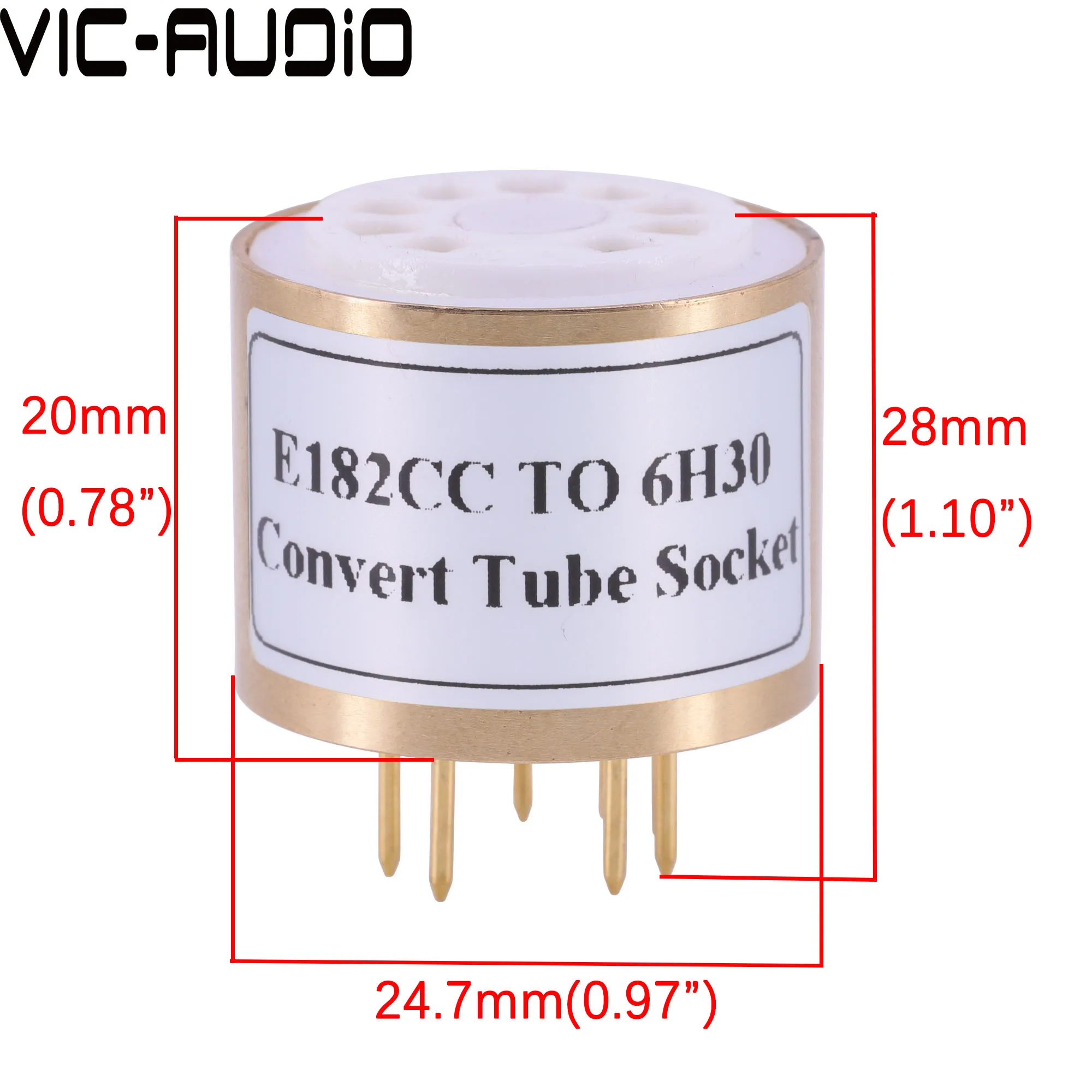 Adaptateur de Tube à vide Audio E182CC (haut) à 6H30 (bas), 9 broches à 9 broches, convertisseur de prise, livraison gratuite, 1 pièce