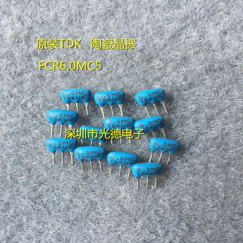 100PCS/ 6M original TDK FCR6.0MC5 6MHZ 6.000MHZ straight plug 3-pin ceramic crystal oscillator spot inventory