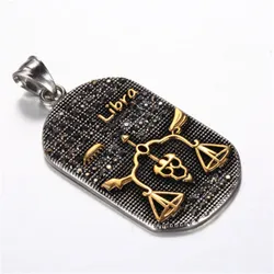 Sagittarius 12 Constellations Necklace Birthday Gifts Gold Color Stainless Steel Amulet Pendant Zodiac Sign Jewelry Collier