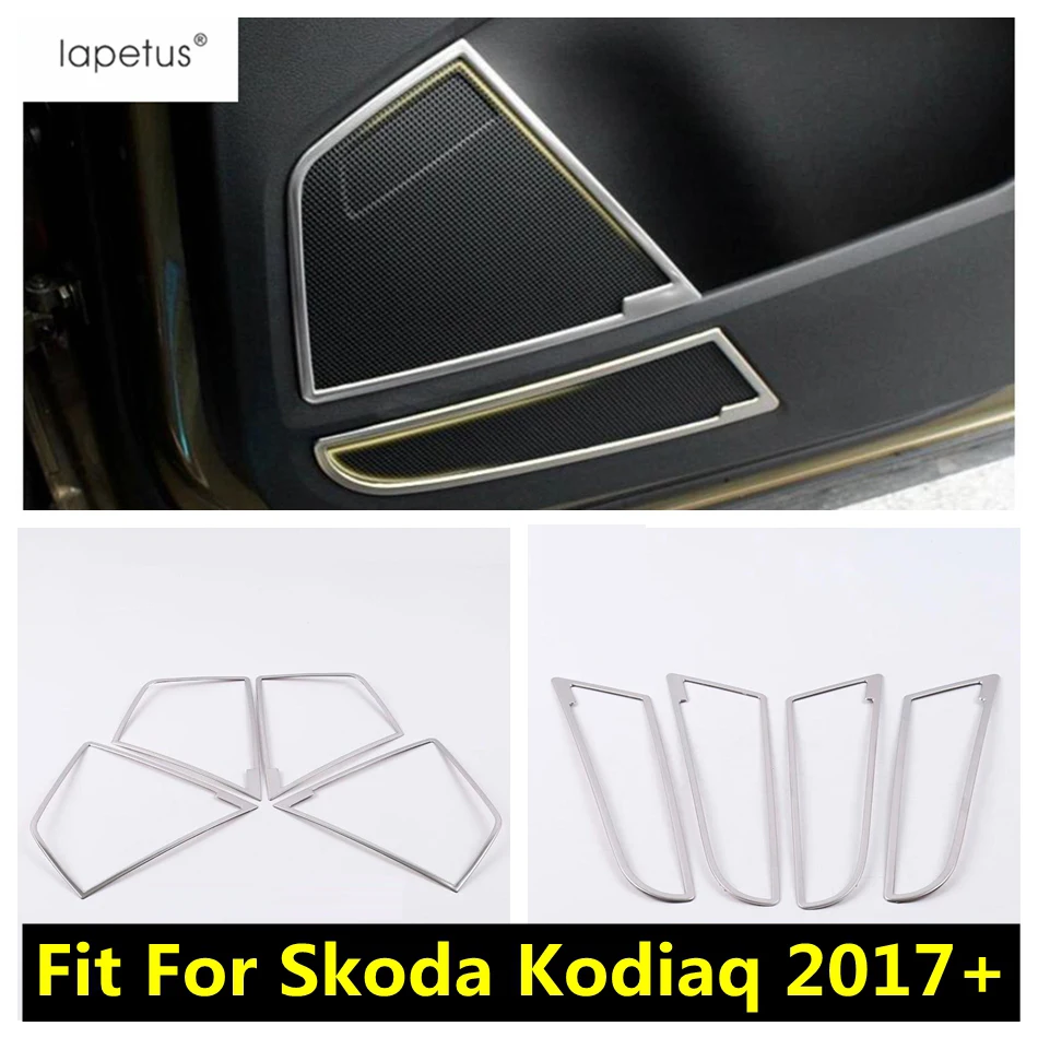 

Car Inner Door Speaker Stereo Audio Loudspeaker Sound Frame Cover Trim For Skoda Kodiaq 2017 - 2022 Stainless Steel Accessories