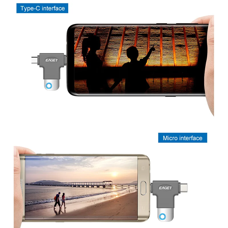 إيجت وتغ محول 2 في 1 مايكرو أوسب نوع C إلى أوسب 3.0 نوع-C محول لسامسونج غالاكسي S10 ماك بوك أوسب C وتغ محول محول
