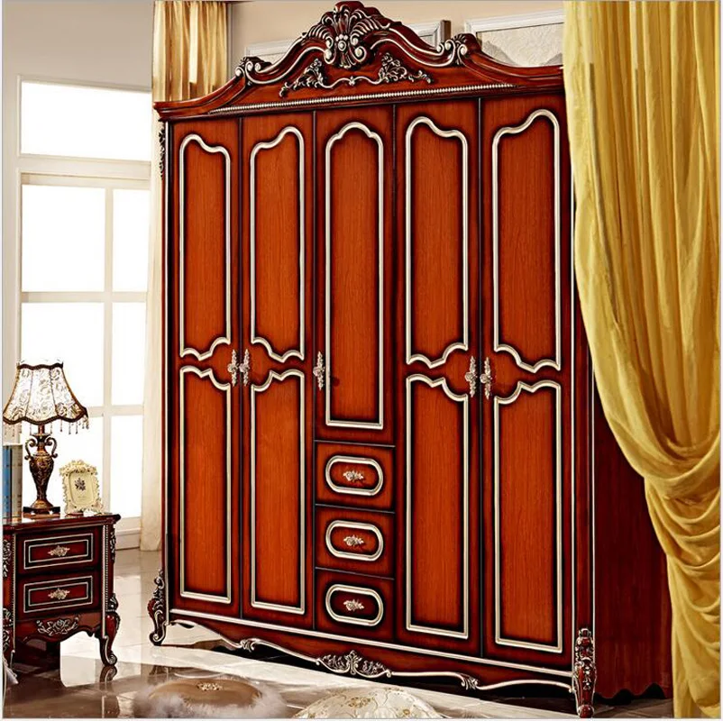 

five door wardrobe Antique European whole wardrobe French rural furniture wardrobe pfy5001