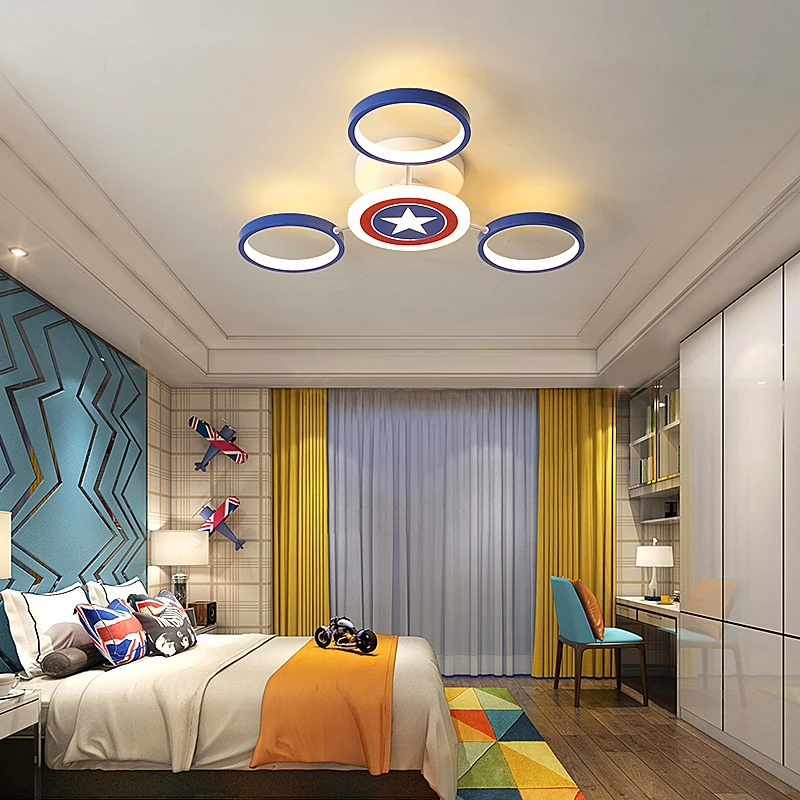 Captain children\'s lamp modern led chandelier bedroom boy girl children\'s room home decoration 90-260V ceiling chandelier