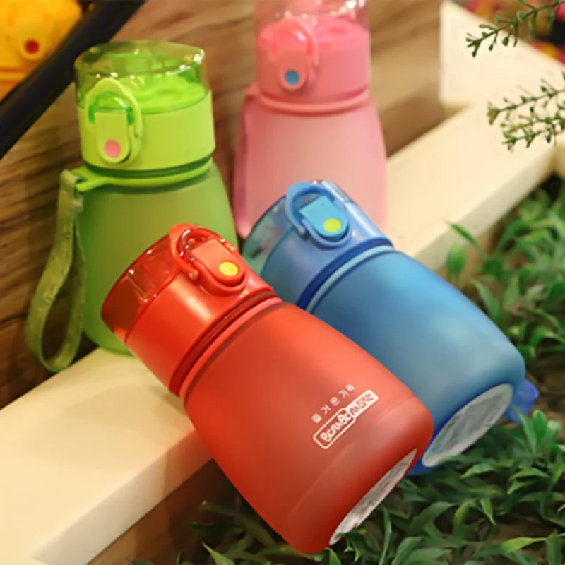 

Korean Style Water Cup Plastic Colorful Pudding Sports Straw Bottle Creative Space Students' Casual