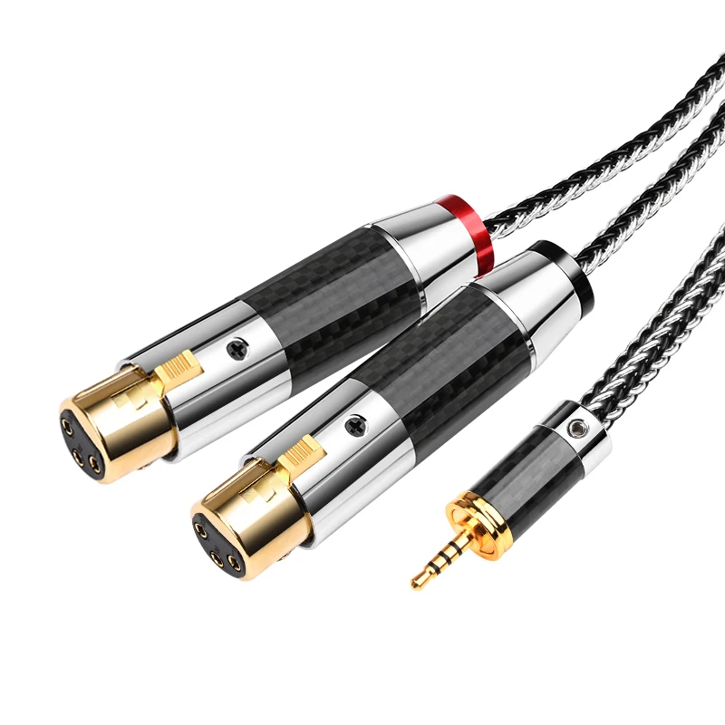 Hifi 2.5mm TRRS hogy 2XLR Vezeték Magas légnyomású levegő minőségű silvr-plated OCC 2.5 Pénzkövetelés Vezeték számára astell&kern AK100II, AK120II, AK240, AK380, AK320