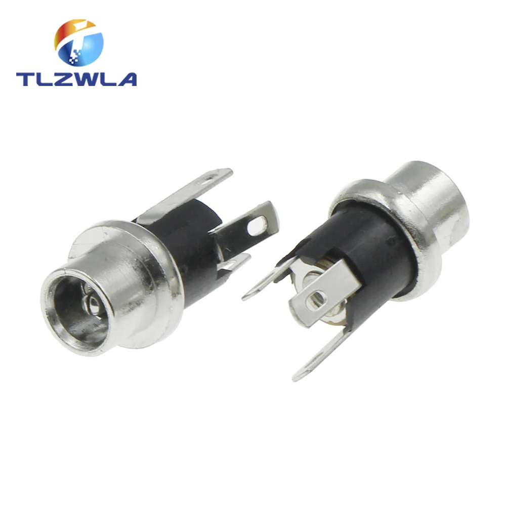 10PCS DC025M 5.5*2.1/2.5mm DC Socket With Nut 5.5x2.1/5.5x2.5 mm DC Power Jack Socket Female Panel Mount Connector