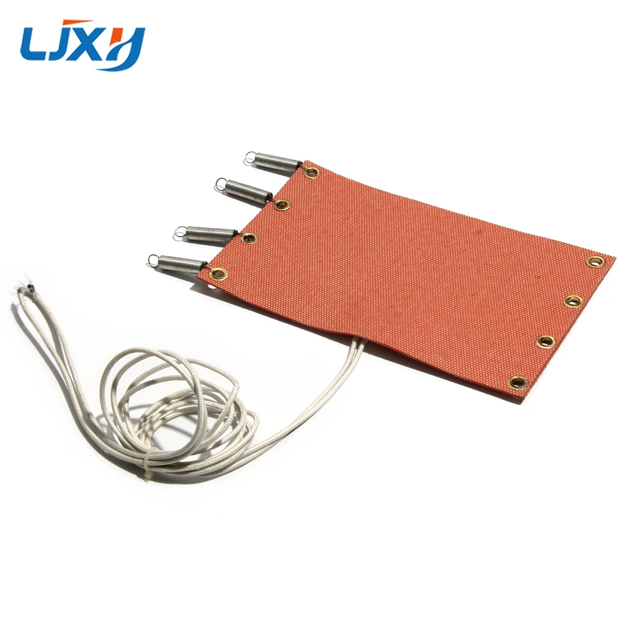 LJXH 400mm High Temperature Resist Silicone Rubber Heating Plate with Spring and Hole Polyimide Film 3D Printer Heater Pad