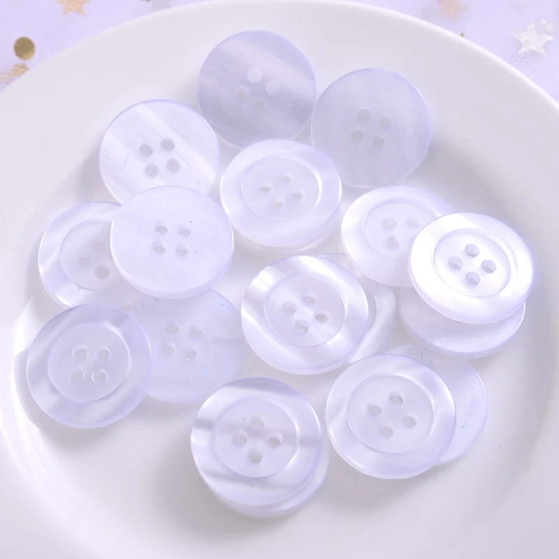 30Pcs/Pack Transparent Resin Buttons 32#(20mm) 4 Holes Mixed Color Buttons For Clothes Shirt DIY Bottons Apparrel Accessories