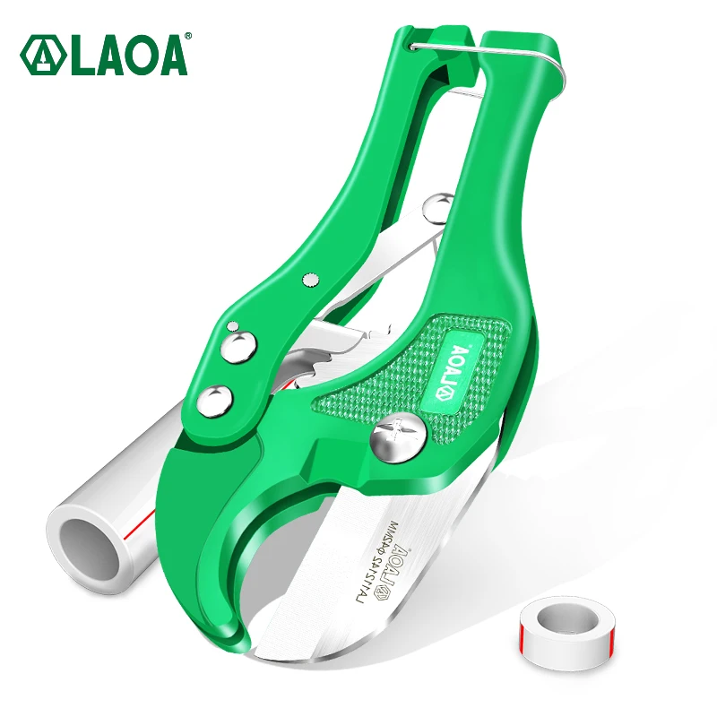 LAOA  Professional Pipe Cutter 42mm Water Tube Alloy Body Ratchet Scissors Tube Cutter PVC/PU/PP/PE Hose Cutting Hand Tools