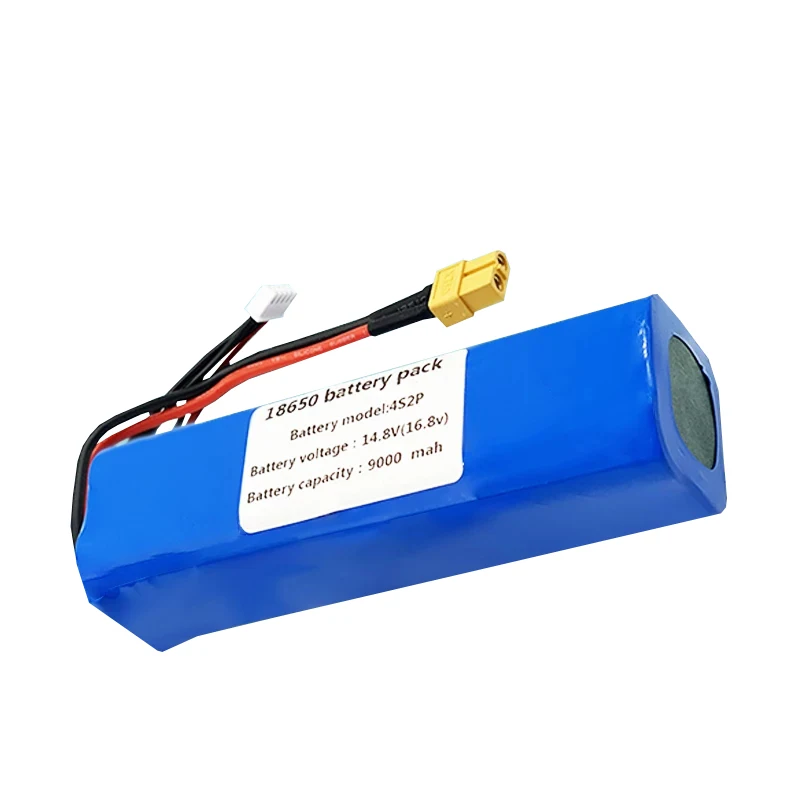 14.8V 9000mAh 4S2P High Capacity 16.8V Li-ion Battery UAV Rechargeable for Various RC Airplane Drone Quadrotor XH2.54-5P XT60