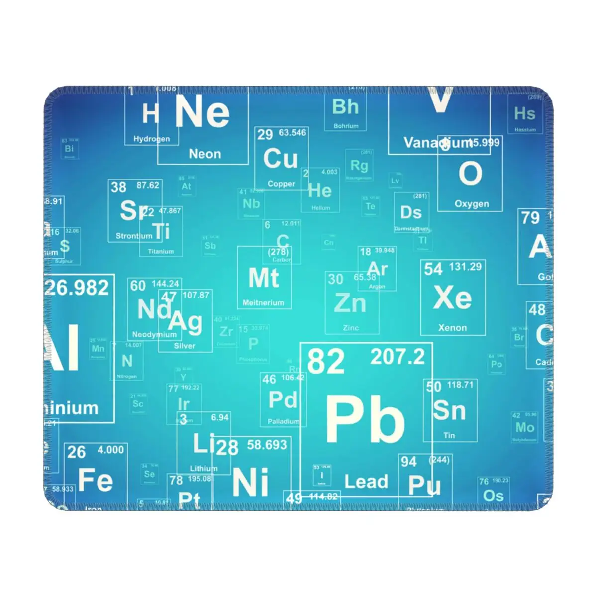 Elements Periodic Table Mouse Pad Waterproof Gaming Mousepad Anti-Slip Rubber Base Science Chemistry Chemical Desk Computer Mat