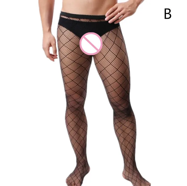 Sexy Costumes Fishnet Stocking for Men Sexy Tights Mesh Stockings Male Nylon Sexy Pantyhose Adult Man Lingerie Accessories