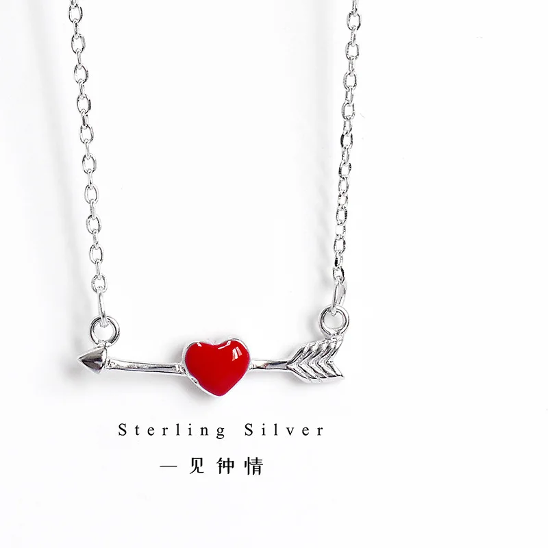 

Fine Necklace One Shot Through The Heart , Glam Fashion Jewelry For Women 2021 Ts Gift In 925 Sterling Silver