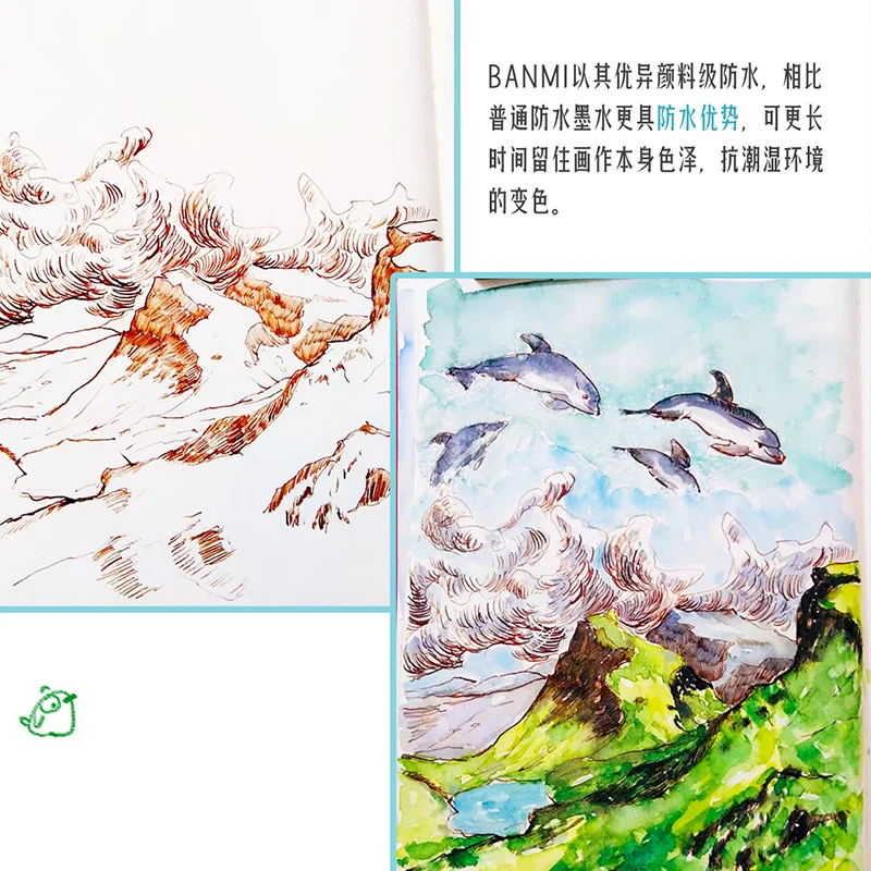 12 Macarone Colors Waterproof  Ink Student Painting Dye Card Color Ink , Fountain Dip Pen Ink 15ml/bottle