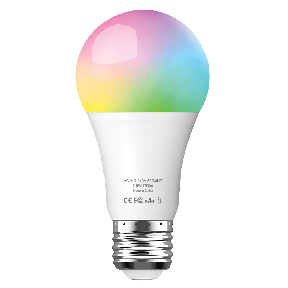 Tuya WiFi Lamp Bulb Smart Home E27 Color Changing 7.5W Compatible With Alexa GoogleTuya APP Timer Dimmer For AC 100-240V