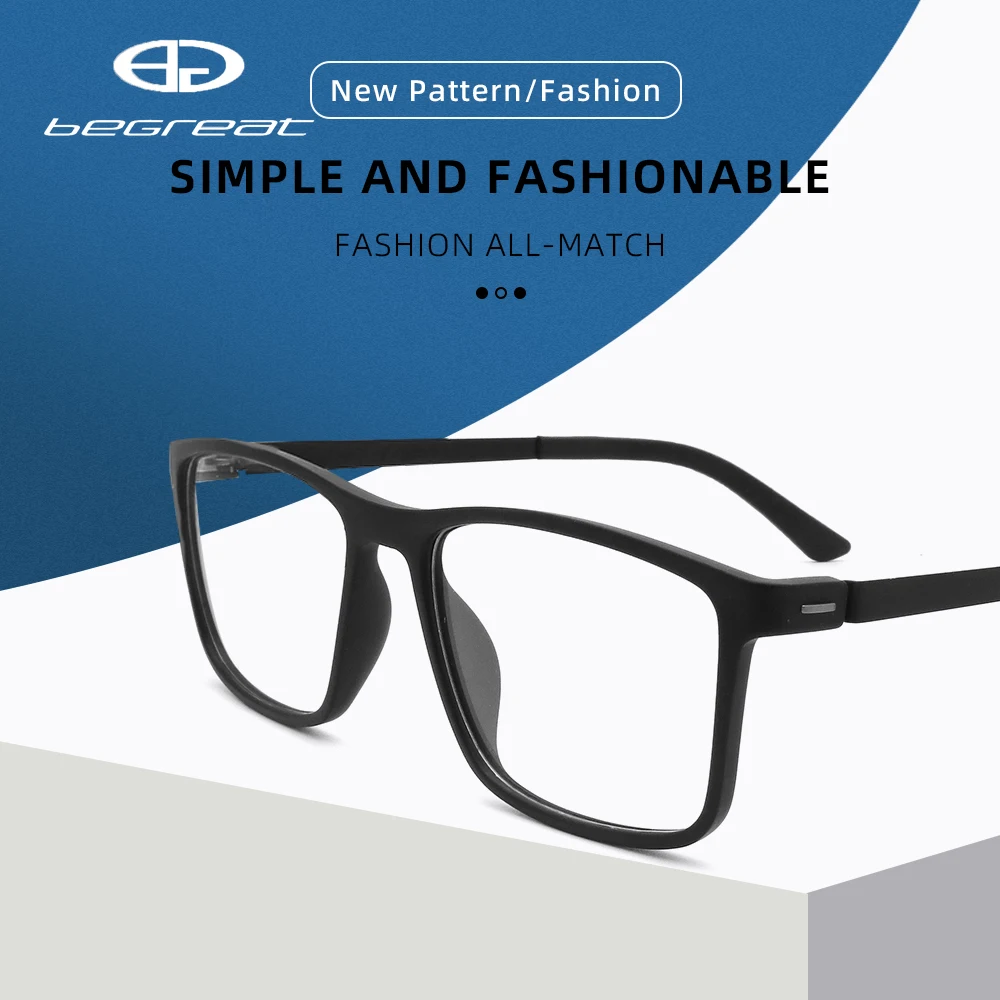 

BEGREAT Classic Optical Glasses TR Frame For Women Square Eyeglasses Frames For Men Brown Fashion Spectacles