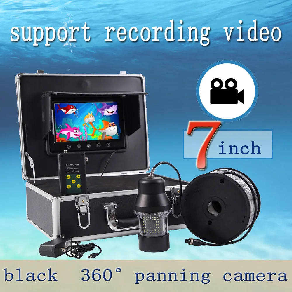 Underwater Video Fishing Finder Kit 12 Infrared 24 White LED Lake Fish Cam Professional System with Control Box and 5mm Cable