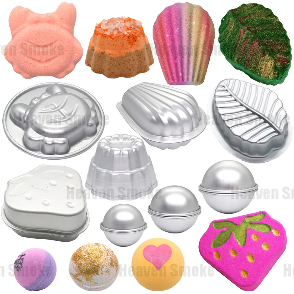 Bath Bomb Mold Pineapple Shell Aluminium Alloy Salt Ball Mould for Soap Homemade DIY Bathing Chocolate Cake Pudding Making Tools