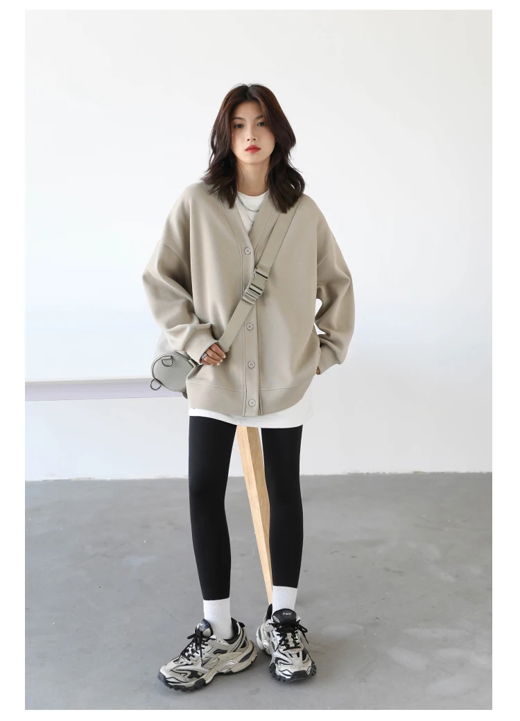 CHIC VEN Korean Women's Sweatshirts Solid Plush Thick Warm Loose Casual Female Tops Office Lady Coats Jacket Autumn Winter 2026