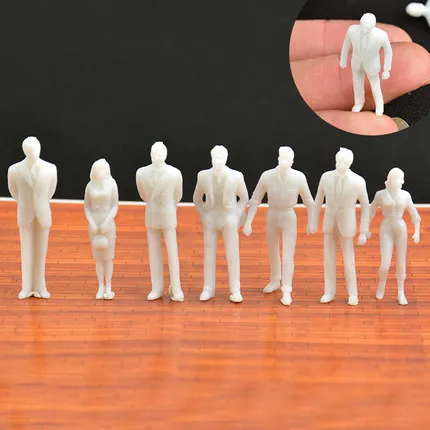 

All stand in the mini white paint model data and data 0 scale model train passengers park street people 1/200