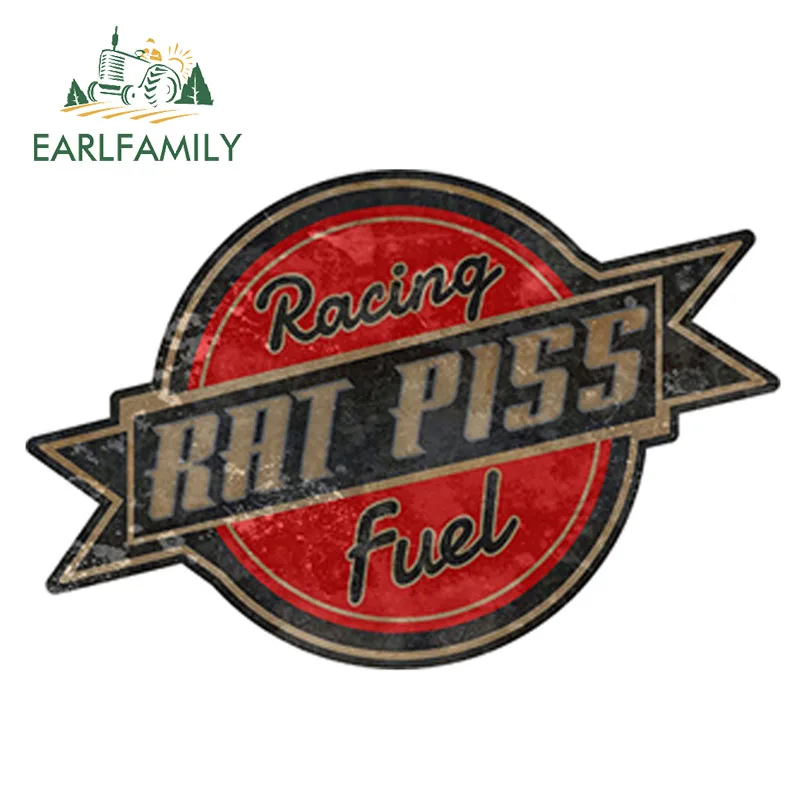 

EARLFAMILY 12cm x 8.5cm Rat Rod Rat Piss Racing Fuel Decal Racing Parts Car Sticker Bumper Window Side Decal DIY Car Body Decals
