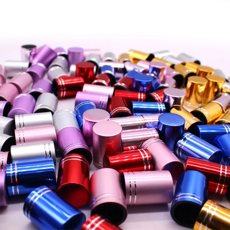 Bunte Kappe Metall Lip für Wimpern Extensions Kleber Verpackung Flasche Wachstum Flüssigkeit Verpackung Container Make-Up-Tools Schönheit Shop
