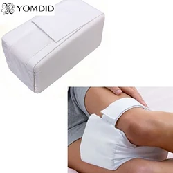 Almohada de espuma para la rodilla con correa extraíble ajustable, tapón para los oídos para dormir, cojín de facilidad para la rodilla, almohadas cómodas para aliviar el sueño en la cama