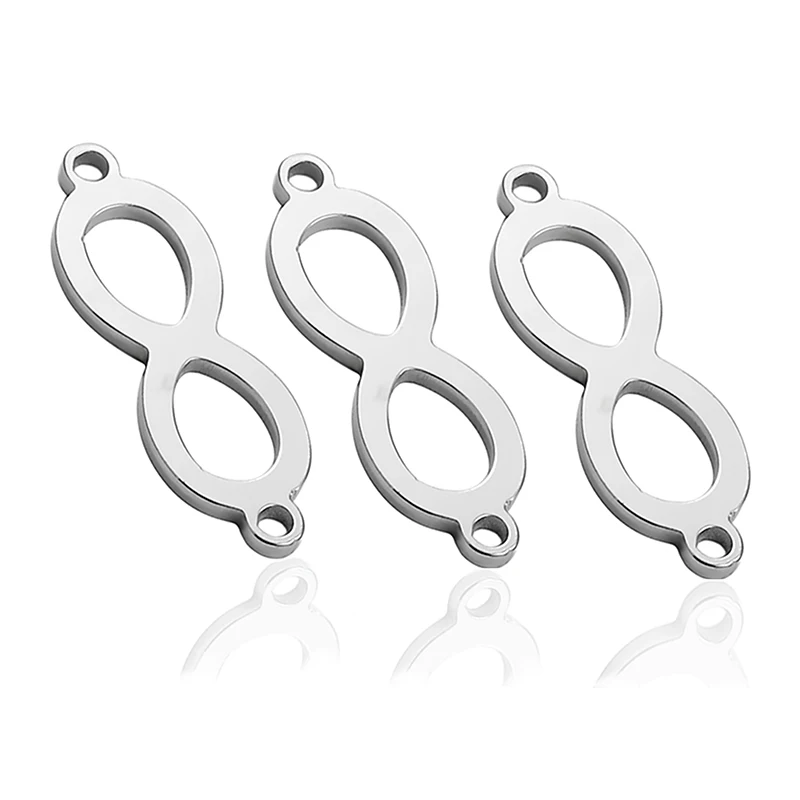 

10pcs Wholesale Stainless Steel Gold/Silver Infinity Connectors DIY Pendant Bracelet Making Charm Jewelry Accessory