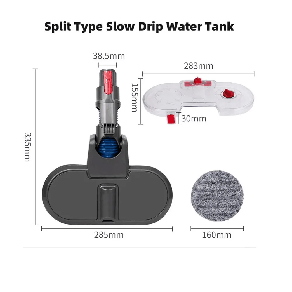 Aspirateur à eau électrique pour Dyson V7 V8 V10 V11, pièces de rechange, tête de vadrouille électrique, brosse avec 6 tampons de vadrouille
