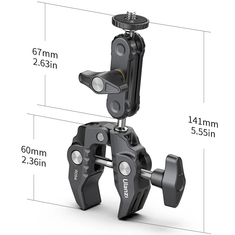 Ulanzi Super Clamp magiczne ramię z gwintem 1/4 3/8 wielofunkcyjny zacisk głowicy kulowej do lampy błyskowej Canon Nikon Sony Speedlight