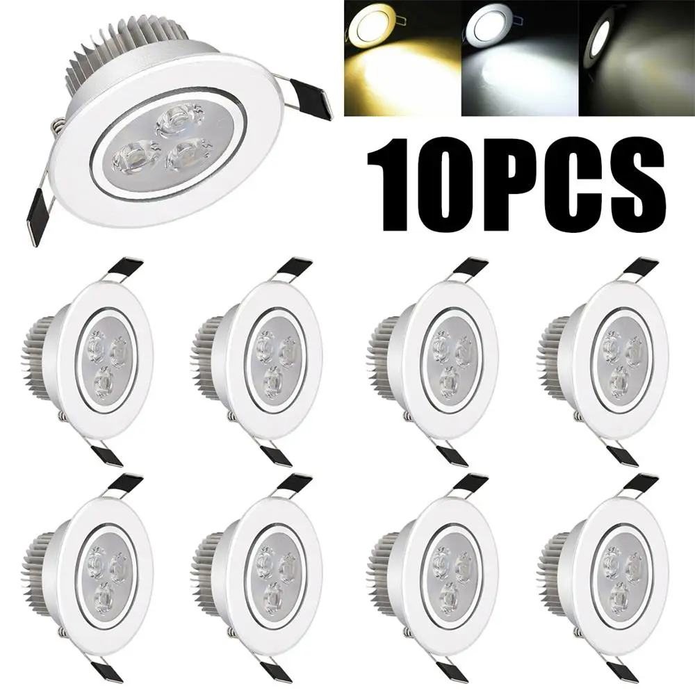 10 Stuks 6W Dimbare Led Verzonken Plafond Down Light Koel Warm Natuurlijke Witte Lamp 220V 110V downlight Spotlight Voor Home Hotel Dak - afbeelding 2