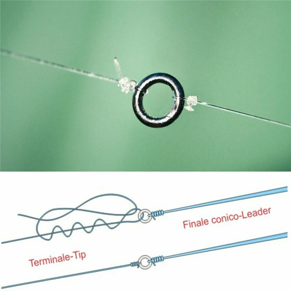 10/20/50/100 stücke O-Ring starker Ring 2mm Rostschutz führer Fliegen fischen runde Ringe-keine Kanten kleine ovale Tippet-Ringe