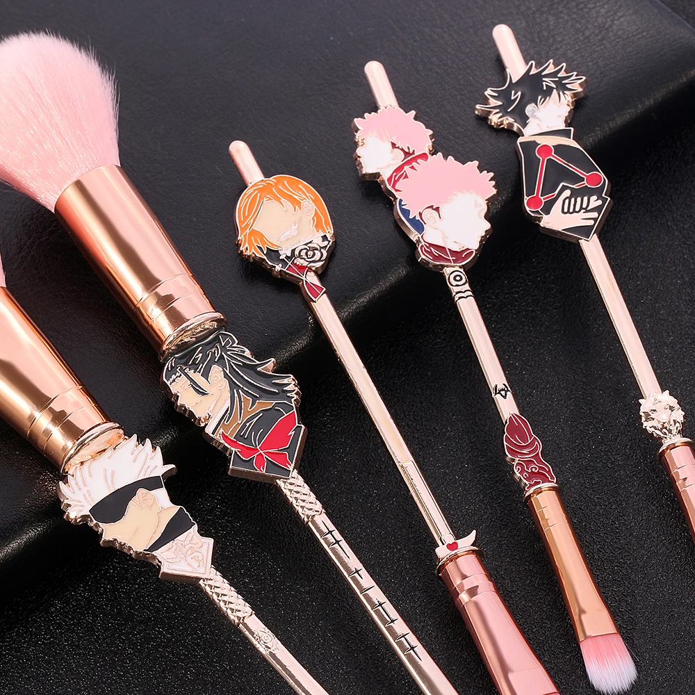 Hot Japan Anime Jujutsu Kaisen Makeup Brushes Tool Set 10pcs Cosmetic Powder Blush Eye Shadow Blending Eyebrow Brush Maquiagem