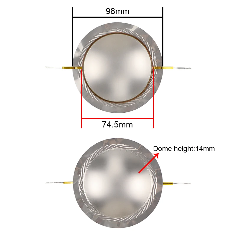 GHXAMP 75 Core Tweeter Speaker Voice Coil Titanium Film 8ohm 74.5mm Treble Speaker Round Wire Diaphragm For Stage Audio 2pcs