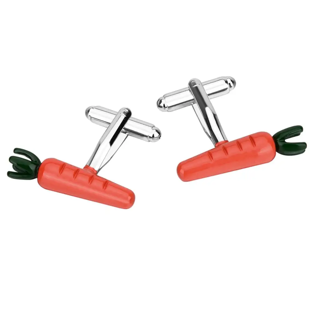 SAVOYSHI أزرار أكمام على شكل جزرة كرتونية من المينا الحمراء للرجال قميص مجوهرات دروبشيبينغ #3