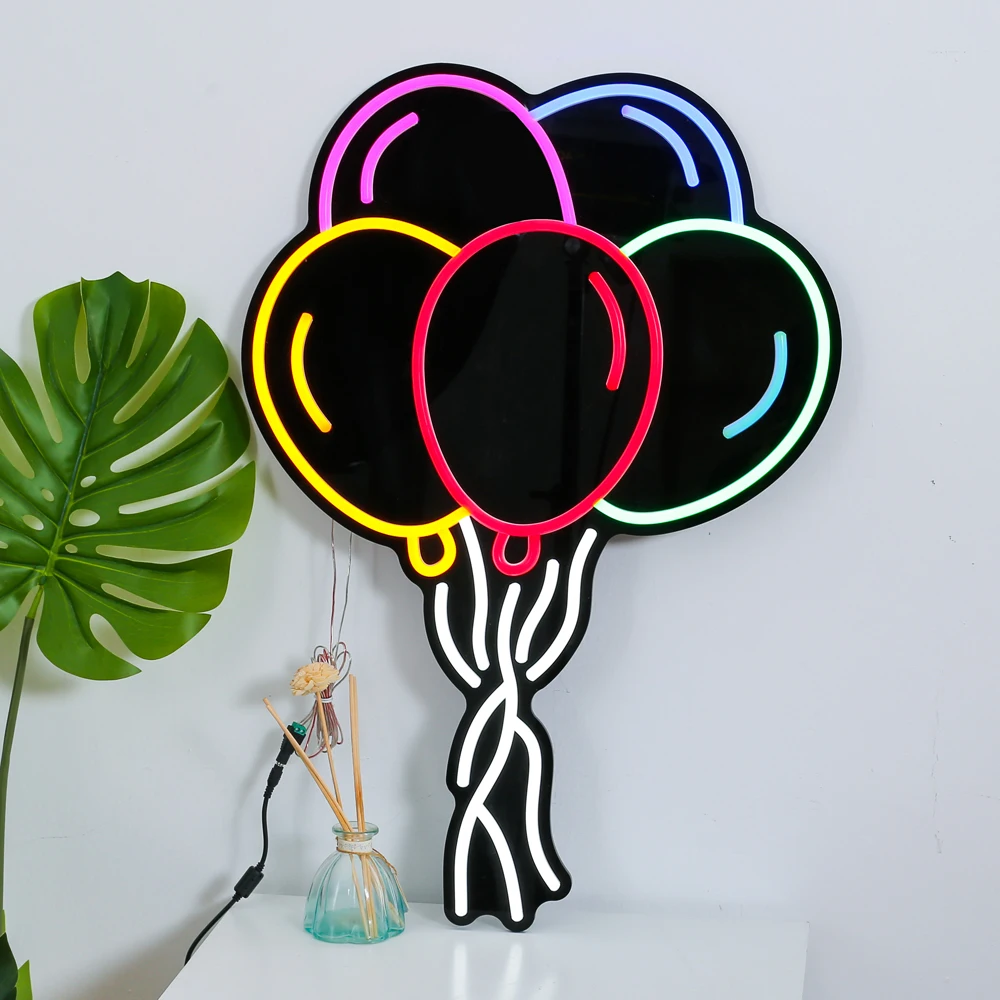 Lampada al Neon palloncini colorati insegna al Neon bambini regalo per bambini decorazioni murali infantili festa di compleanno camera da letto soggiorno Bar caffetteria