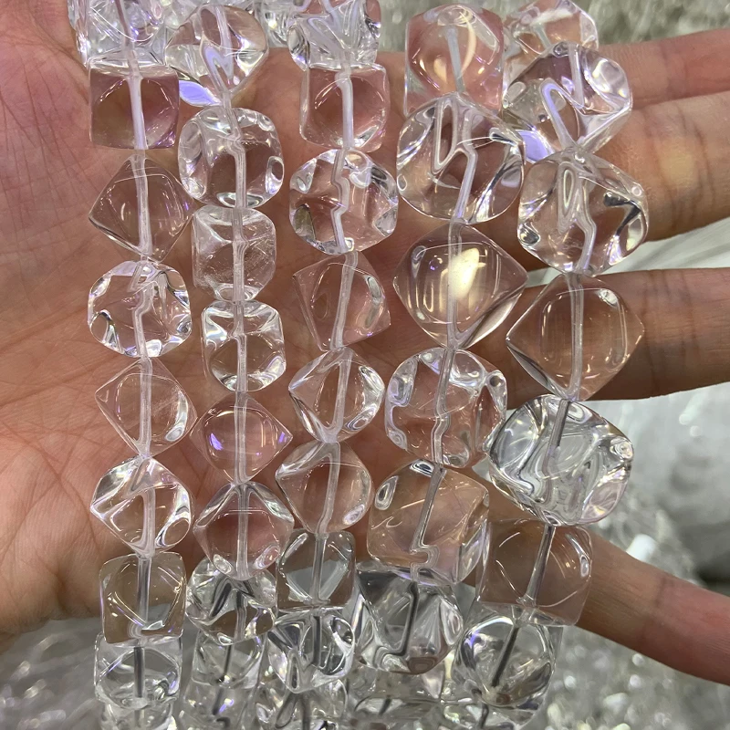 8mm-16mm Natural Irregular White Rock Quartz Beads 15'' DIY Clear Crystal Loose Beads For Jewelry Making Beads Bracelet Necklace