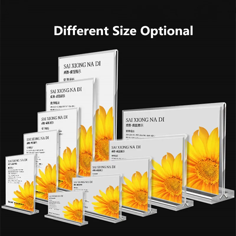 5 Pieces A5 148x210mm Double Sided Acrylic Sign Holder Display Stand Photo Picture Ad Poster Frame Restaurant Menu Paper Holder