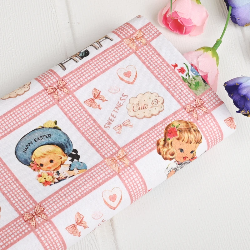 Retro nostalgiczna mała dziewczynka zwierzęca tkanina bawełniana Patchwork szycie pikowanie koszula ubrania ręcznie robione patchwork Lolita pościel