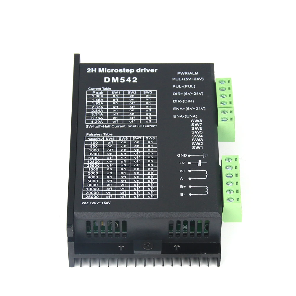 Pilote de moteur pas à pas numérique 2 phases 1/2/3 pièces DC24-50V d'entraînement DM542 pour NEMA 17 23 34 série moteur pas à pas CNC Machine imprimante 3D