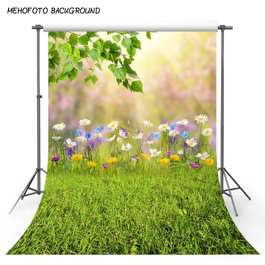 عيد الفصح خلفيات للتصوير الفوتوغرافي الربيع مشهد العشب الأخضر فراشة الطفل دمية الحيوانات الأليفة كعكة صورة لوازم خلفية استوديو الصور