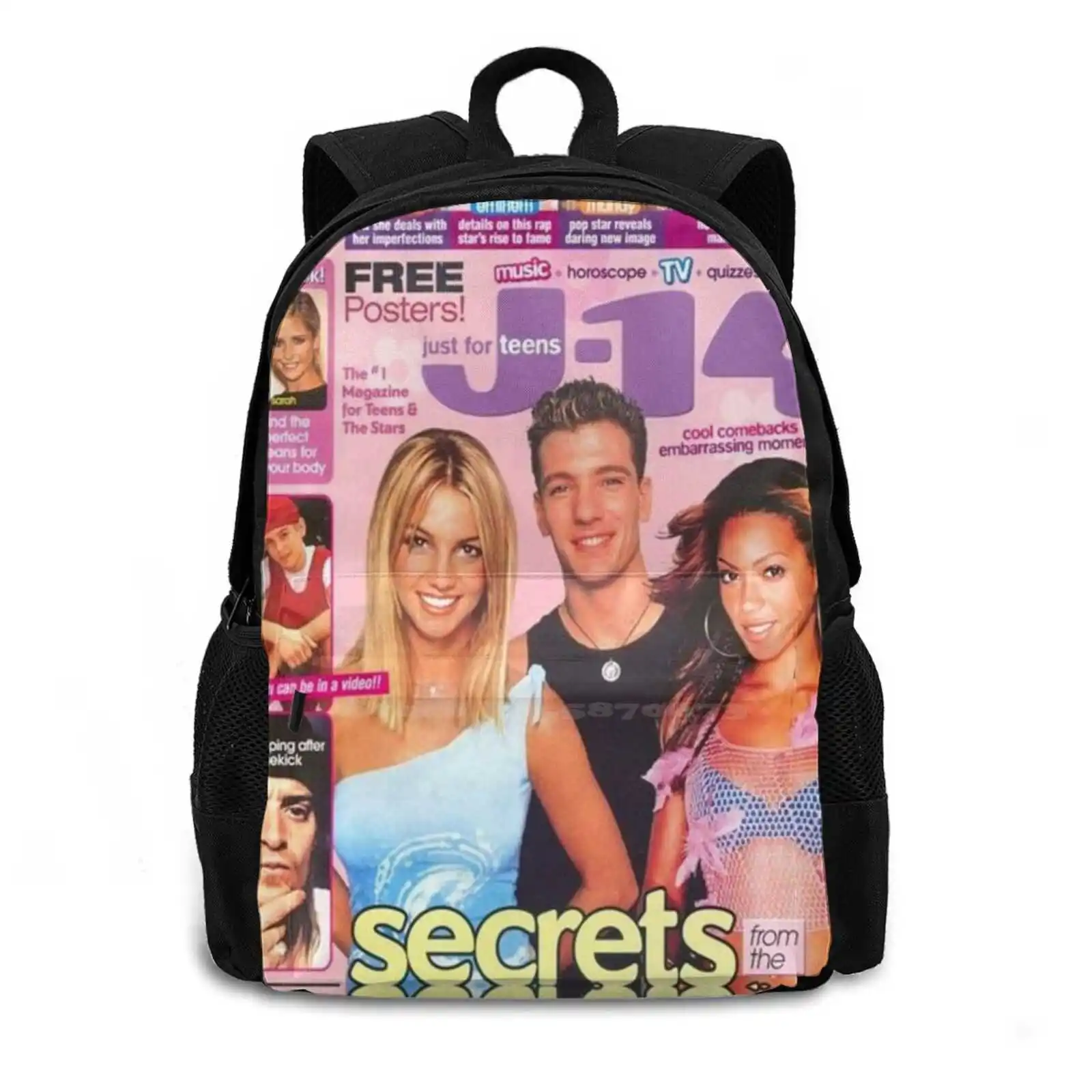 90s Vibrant Cover Bag Backpack For Men Women Girls Teenage Black Y2k 90s 80s Fashion Mag Zine Magazine Cover Covers Pinterest