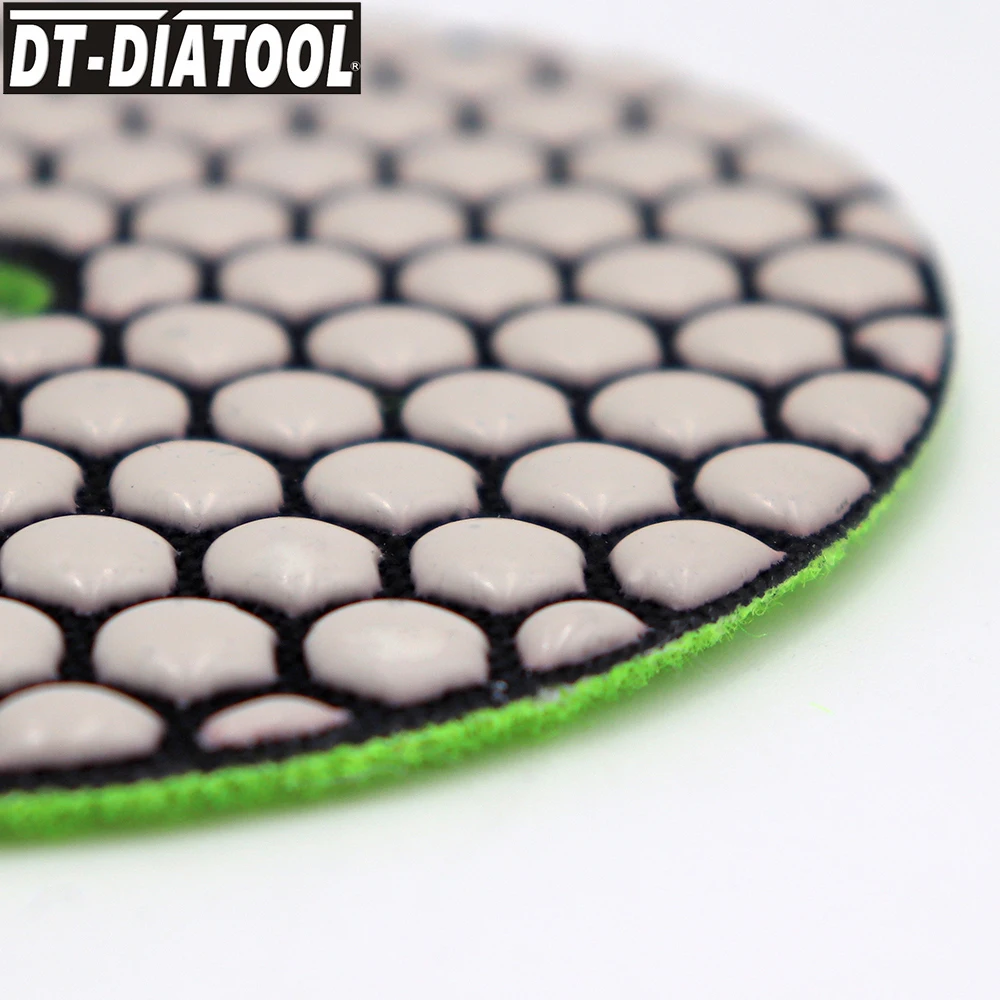 DT-DIATOOL 7pcs/set Dry Diamond Polishing Pads For Granite Marble Flexible Resin Bond Sanding Disc Dia 4\