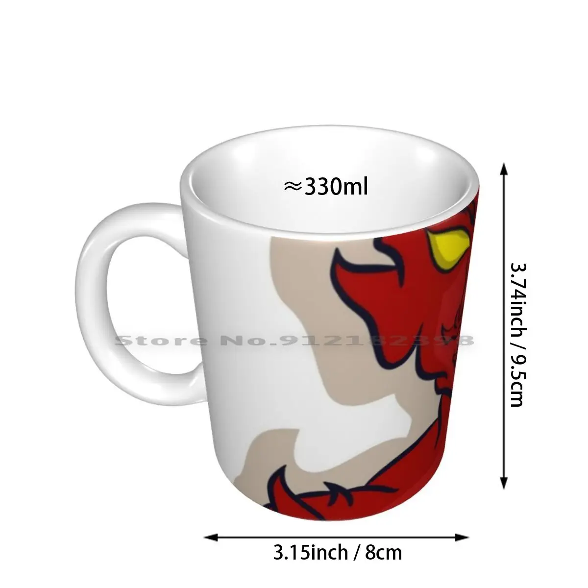 Red Demon Ceramic Mugs Coffee Cups Milk Tea Mug Series Terror Fiction Creative Trending Vintage Gift Bottle Cup