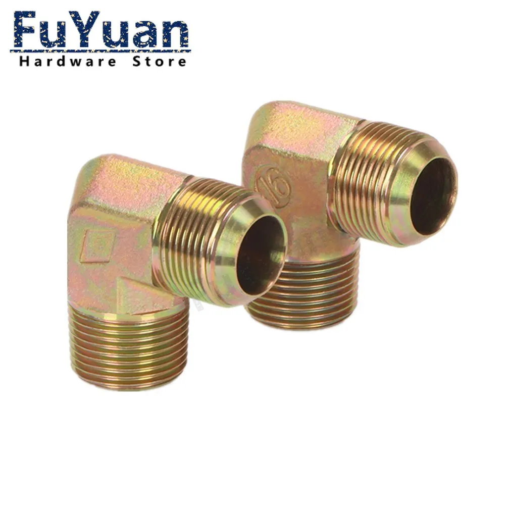 1PCS High pressure Tube fittings Hydraulic 90 degree elbow BSP to NPT 1/8